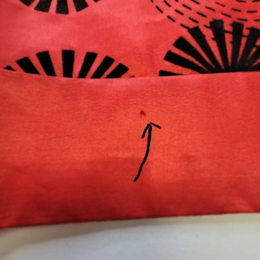 Red Rectangular Table Runner with Tassels - Picture 6 of 7